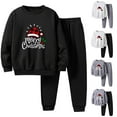 thumbnail image 4 of adviicd Boy Outfits Boys Fleece Colorblock Sweatshirt & Pants Outfit Set Fall Winter Clothes Toddler to Little Kid Sizes (Dark Gray,7-8 Years), 4 of 4