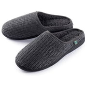 Roxoni Mens Winter Sweater Knitted Slippers Black