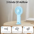 thumbnail image 4 of Mini Portable Fan, Blue Desktop Quiet Fan, USB Rechargeable,3 Speed Adjustable,Suitable for Student Dormitory Office, 4 of 9