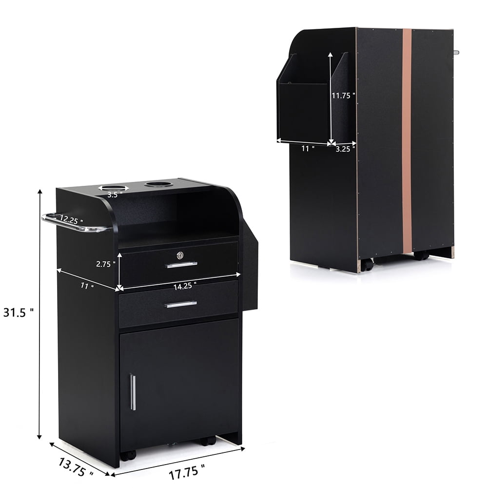 Kepooman Salon Trolley Cart, 4 layers Rolling Cart, Hair Salon Stations for Hair Stylist, Hair Dresser Organizer Cart with 2 Hair Dryer Holders for Barbershop & Beauty Salon, Black Kepooman Salon Trolley Cart, 4 layers Rolling Cart, Hair Salon Stations for Hair Stylist, Hair Dresser Organizer Cart with 2 Hair Dryer Holders for Barbershop & Beauty Salon, Black
