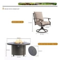 thumbnail image 2 of ALAULM 5PCS Metal Outdoor Patio Furniture Set with 48"/55000 BTU Round Fire Pit Table,Outdoor Dining Table Set 4 Swivel Chairs No-Slip Cushions,Sand, 2 of 8