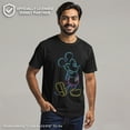 thumbnail image 2 of Men's Mickey & Friends Bright Neon Mickey Mouse Outline  Graphic Tee Black 2X Large, 2 of 9