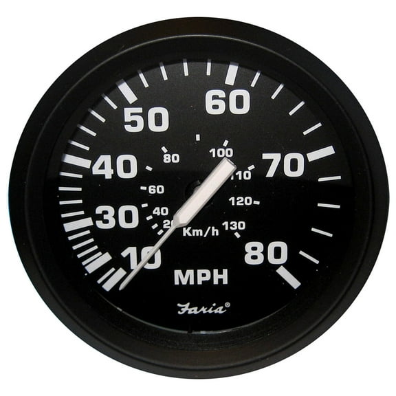 FARIA EURO BLACK 4" SPEEDOMETER 80MPH MECHANICAL