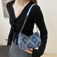 thumbnail image 4 of Willtoo Quilted Denim Shoulder Bag for Women Star Pattern Clutch Hobo Bag Small Tote Handbag with Zipper Closure, 4 of 5