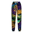 thumbnail image 4 of QQAMB Sweatpants for Women Mardi Gras Elastic Waist Drawstring Joggers Mask Printed Straight Leg Sweatpants Multicolor L, 4 of 4