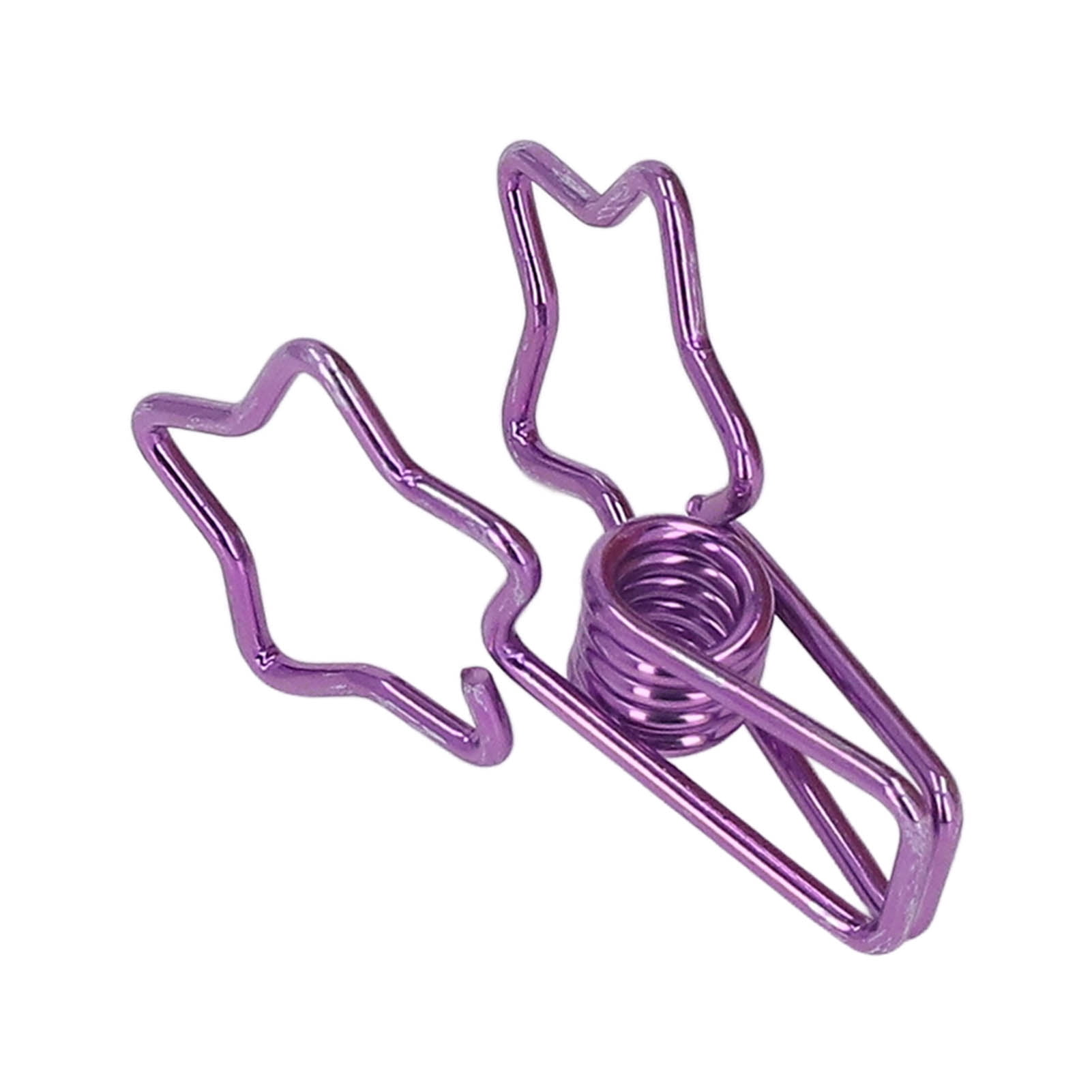 M Buder 100pcs Star Binder Clips Cute Cartoon Hollow Strong Clamping Force Sturdy Metal Paper Clamps for Office Account Tickets Purple (7.87 inches / 20 cm)