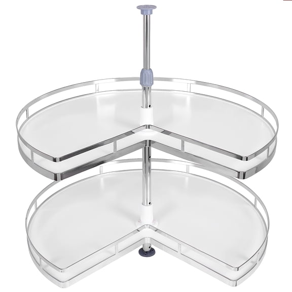 golytefs 28inch 2Tier Kidney Corner Cabinet Lazy Susan Adjustable Height for Blind Shelf