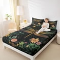 thumbnail image 4 of jejeloiu Kawaii Plant Flowers Twin Sheet Sets,Boho Bohemian Dragonfly Bedding For Men Women 3 Pieces, 4 of 7
