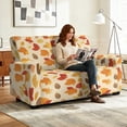 thumbnail image 2 of TSOVTHRID Maple Leaf Print Loveseat Covers 6-Piece Stretch Reclicer Love Seat Covers with Pockets Loveseat Couch Cover Furniture Protector for 2 Seat Couch Sofa, 2 of 7