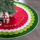 thumbnail image 2 of Falda de árbol de Navidad de sandía de 48 pulgadas Decoraciones navideñas creativas Fondo de árbol de Navidad Delantal BR  Rojo Verde, 2 of 4