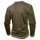 thumbnail image 4 of Blusas y camisas de manga larga y cuello redondo para hombre, blusas casuales de color liso con botones y cuello redondo, blusas de poliéster para hombre, 4 of 6