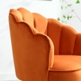 thumbnail image 6 of Modern 360 Degree Swivel Velvet Barrel Accent Chair, Comfy Side Corner Shell Sofa Chair for Small Spaces, Tufted Upholstered Armless Chair for Living Room, Bedroom, Office, Vanity, Orange, 6 of 8