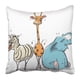thumbnail image 1 of ABPHQTO Laugh Laughing Animals Elefante Sketch Drawing Cartoon Doodle Zebra Cute Pillowcase 50x50 cm, 1 of 1
