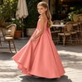 thumbnail image 6 of Zpanxa Girls Dresses, Kid's Bow Party Dress Solid Sleeveless Casual Dresses Watermelon Red 3 Years, 6 of 6