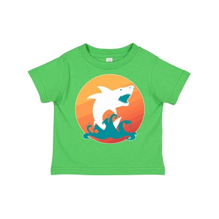 

Inktastic Shark with Orange Sunset Gift Toddler Boy or Toddler Girl T-Shirt