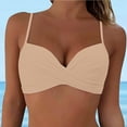thumbnail image 2 of TOWED22 Women Underwire Bikini Top Only Push Up Swim Top Bra Swimsuit Tops Padded Bathing Suit Top(Beige,S), 2 of 7