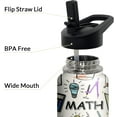 thumbnail image 5 of 32oz Math Teacher Gift Water Bottle - Insulated Stainless Steel Tumbler with Straw & Flip Lid, Travel Cup for Teacher Appreciation - Unisex Gift for Men & Women, 5 of 6