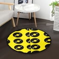 thumbnail image 5 of Vinyl Records Pattern on Yellow Memory Foam Bath Mat 36" Absorbent Rug with Non Slip Base and 4 Bonus Pads, 5 of 6