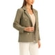 thumbnail image 4 of BLAZER Doble Botón de Manga Larga con Solapa Notch para Mujeres Chic de Trabajo Oficina en Caqui XS, 4 of 6