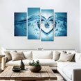 thumbnail image 3 of Elephant Stock Water Splash Heart Wall Art - Horizontal Multi Panel Canvas - Living Room Wall Decor - Love Multi Panel - White And Black Decor - 84" x 54", 3 of 8