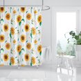 thumbnail image 6 of Sunflower Star Yellow Shower Curtain with Hooks,Summer Waterproof Floral Fabric Bathroom Curtain Set for Autumn Rustic Botanical Flower Bathroom Decorative Watercolor Sunflower, 72"x72", 6 of 6