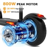 EVERCROSS Electric Scooter with 10 Solid Tires, 800W Motor up to 28 MPH and 25 Miles Range, Folding Electric Scooter for Adults , Black