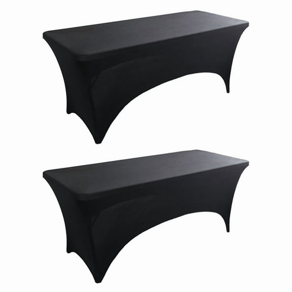 Tablecloths for Rectangular Tablecloths,Stretch Fit Tablecloths,for Events, Cocktail Parties Black