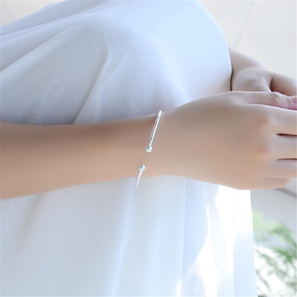 de Brazalete de Plata Abiertos Brazaletes Brazaletes Joyas de Manguito para Mujeres Yinane Pulsera del brazalete