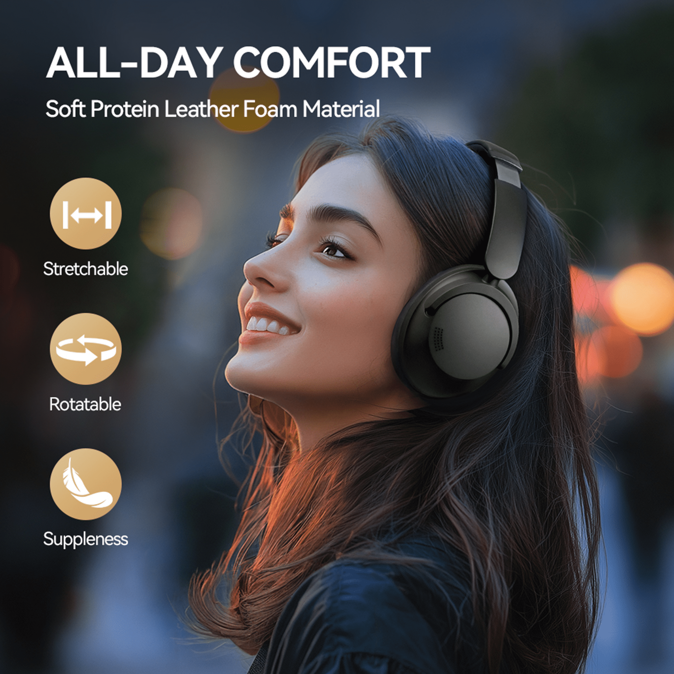 1MORE Sonoflow Pro HQ51 Bluetooth over-Ear Headphones with Built-in Mic, Black