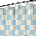 thumbnail image 3 of Light Blue and Cream Checkered Pattern Shower Curtain 84"x72" ,Bathroom Decorative Shower Curtains Set with 12 Hooks,Modern Waterproof Washable Shower Curtain, 3 of 6