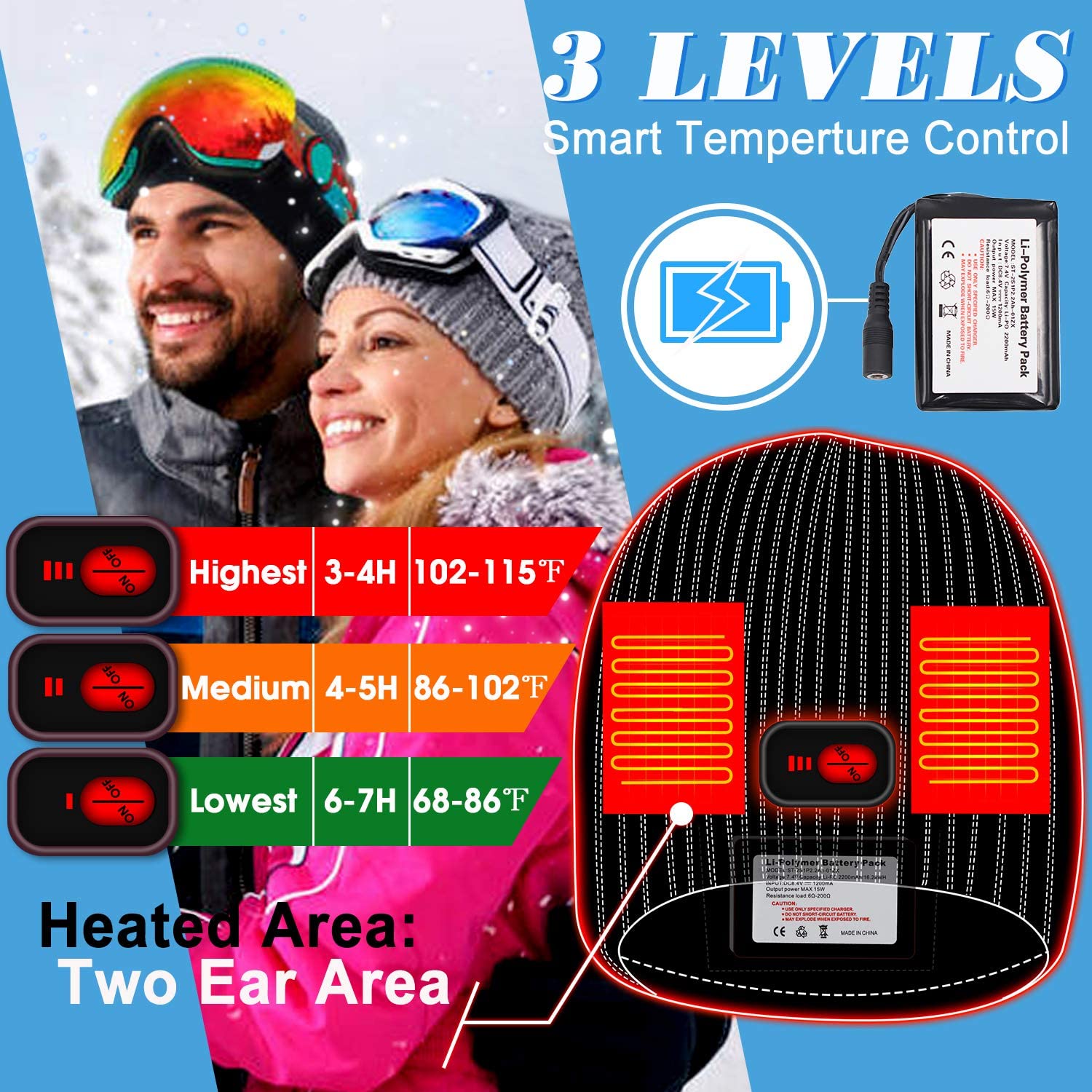 Winter Battery Heat Skull Beanie 