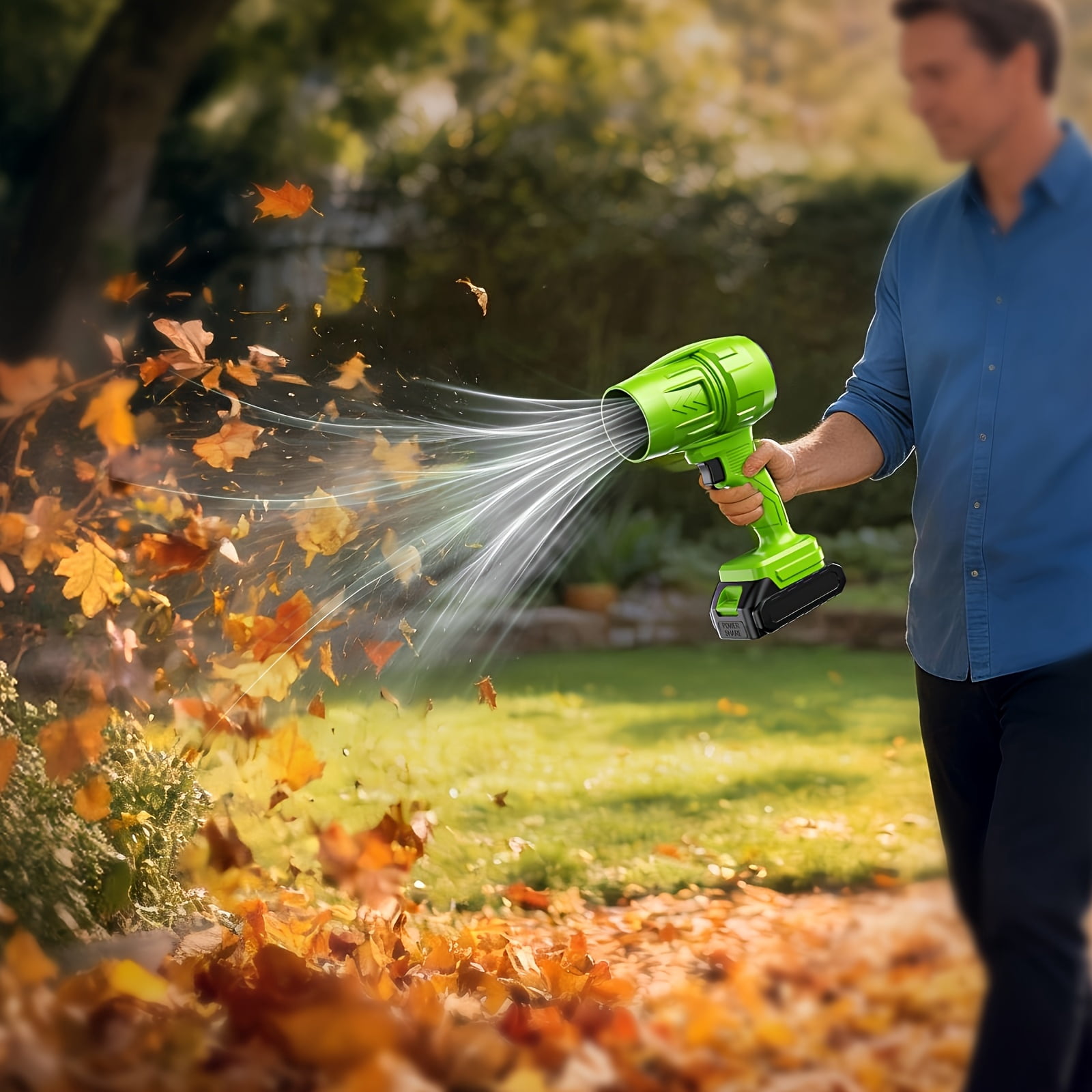 DGB Cordless High-Speed Blower, Portable Rechargeable Leaf Blower with Ergonomic Handle, Variable Speed, Lightweight Electric Blower for Yard Maintenance, Workshop & Outdoor Cleaning
