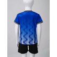 thumbnail image 3 of Sinleey Kids Boys Soccer Jerseys Sportswear Quick Dry Athletic Shirts T-shirt with Shorts Set Sports Blue 4XS, 3 of 6