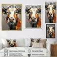 thumbnail image 4 of Designart "Urban Pop Art With A Cow I" Animals Cow Floater Framed Canvas Wall Art, 4 of 5