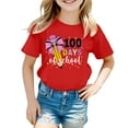 thumbnail image 1 of FAOWME T-Shirt Mode Enfant Col Rond Imprimé Cœur Manches Courtes Rouge 3-4 Ans, 1 of 4