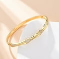 thumbnail image 2 of 2 pc Brass Micro Pave Clear Cubic Zirconia Hinged Bangles for Women Rack Plating Cadmium Free & Lead Free Lasting Plated Real 18K golden Plated Inner Diameter: 2-1/4 inch(5.65cm), 2 of 5