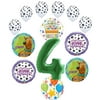 Scooby Doo 4th Birthday Party Supplies Balloon Bouquet Decorations - Green Number 4