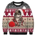 thumbnail image 1 of Suéter de Navidad feo de Papá Noel para hombres y mujeres, regalo de Navidad 3D, máquina de juego de oso de coche impresa, Tops de puente de fiesta de vacaciones, sudadera de Navidad, 1 of 4