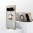 thumbnail image 3 of TECH CIRCLE Case for Google Pixel 9 Pro, Pixel 9 Case 6.3" (2024) - Shiny Plating Cute Case with Magnetic Kickstand / Ring Holder, Durable Soft Silicone Slim Thin Lightweight Phone Cover, White, 3 of 6