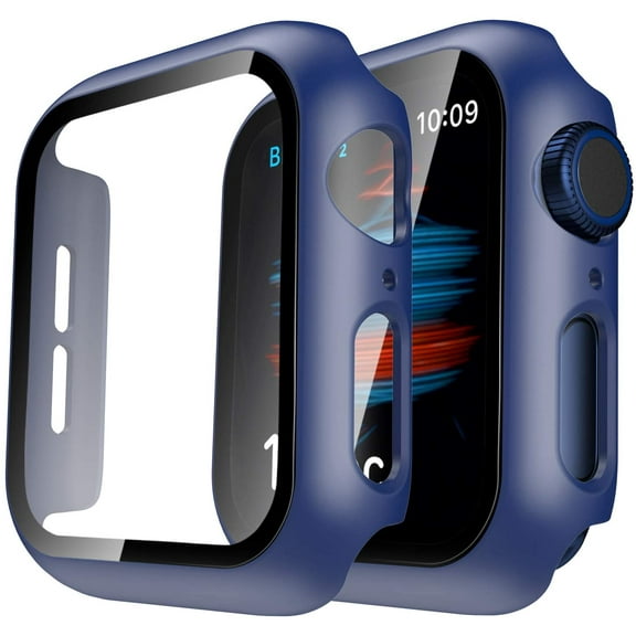 Phmnkl 2 Pack Hard Case Compatible for Apple Watch Ultra 49mm with 9H Tempered Glass Screen Protector, [Touch Sensitive] [Full Coverage] Slim Bumper Protective Cover for iWatch