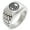 Silver, variant on Stainless Steel Three-Tiered Pine Kamon Crest Geometric Pattern Step-Down Biker Style Polished Ring