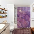 thumbnail image 5 of Purple Marble Shower Curtain - 72x72 Inch Lavender Gold Pattern Elegant Abstract Texture Ink Art Painting Durable Bathtub Decor Polyester Fabric Set with Hooks, 5 of 5