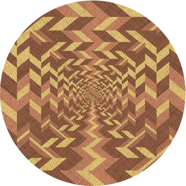 Ahgly Company Machine Washable Indoor Round Transitional Mahogany Brown Area Rugs, 3' Round