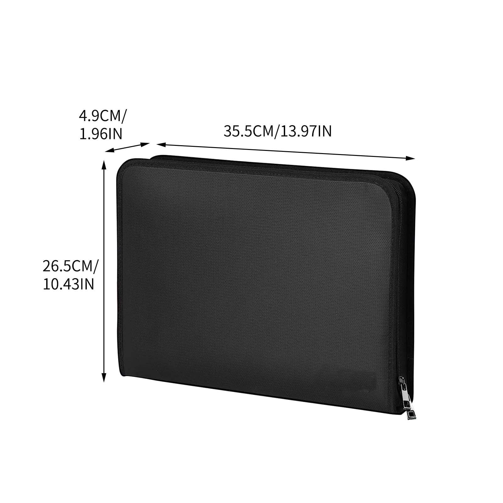 Nkmbld Fireproof Accordion File Folder with Handle A4 Document Bag Exam Paper Organizer Storage Pouch, Expandable Accordian Filing Folder Letter A4 Size