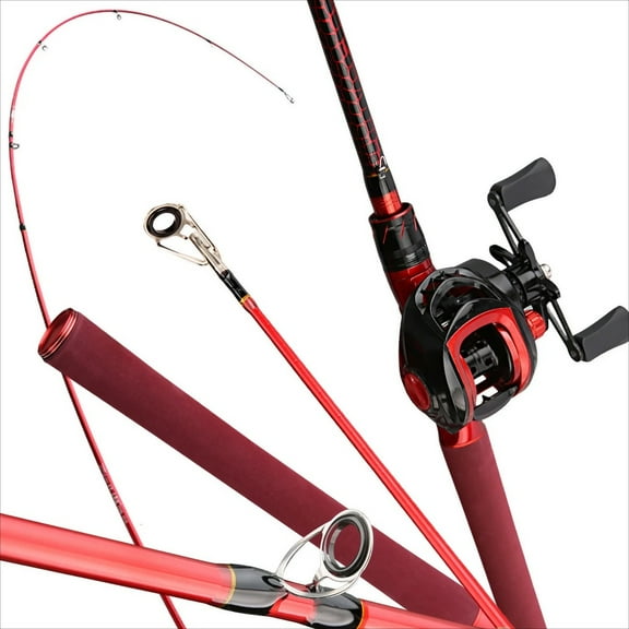 SylvanFlux Red Carbon Fiber Fly Rod and Reel Set - 180cm (70.86 Inch) Medium-Fast Action, Medium-Light Power - with 18+1 Metal Reel & EVA Handle - Multi-Water Freshwater and Saltwater Fishing