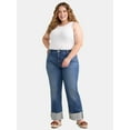 thumbnail image 2 of Terra & Sky Women's Plus Size Denim High Rise Wide Leg Jean, Size 16W-28W, 2 of 5