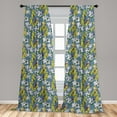 thumbnail image 5 of Ambesonne Floral Curtains, Birds Cages Flowers Leaves, Pair of 28"x95", Earth Yellow Fern Green, 5 of 5