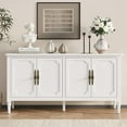 thumbnail image 5 of Heynemo 58" Mid Century Storage Sideboards with 4 Doors and Adjustable Shelves, Console Table for Entryway, Dining Room, Living Room, White, 5 of 7