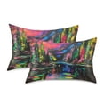 thumbnail image 2 of Enchanted Forest Queen Size Pillowcase Silky Smooth Finish Anti Wrinkle Design Easy Envelope Closure 20x30in, 2 of 9