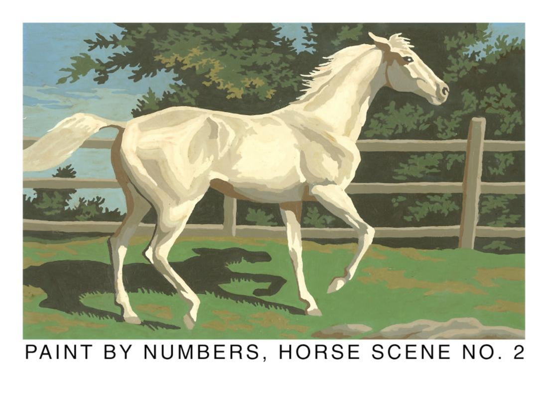 paint by numbers horse scene number two print wall art walmart com